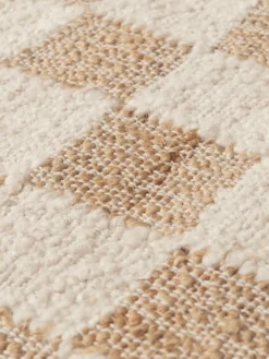 Check Wool Jute Rug