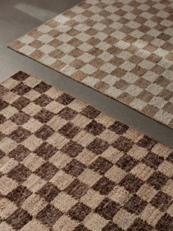 Check Wool Jute Rug