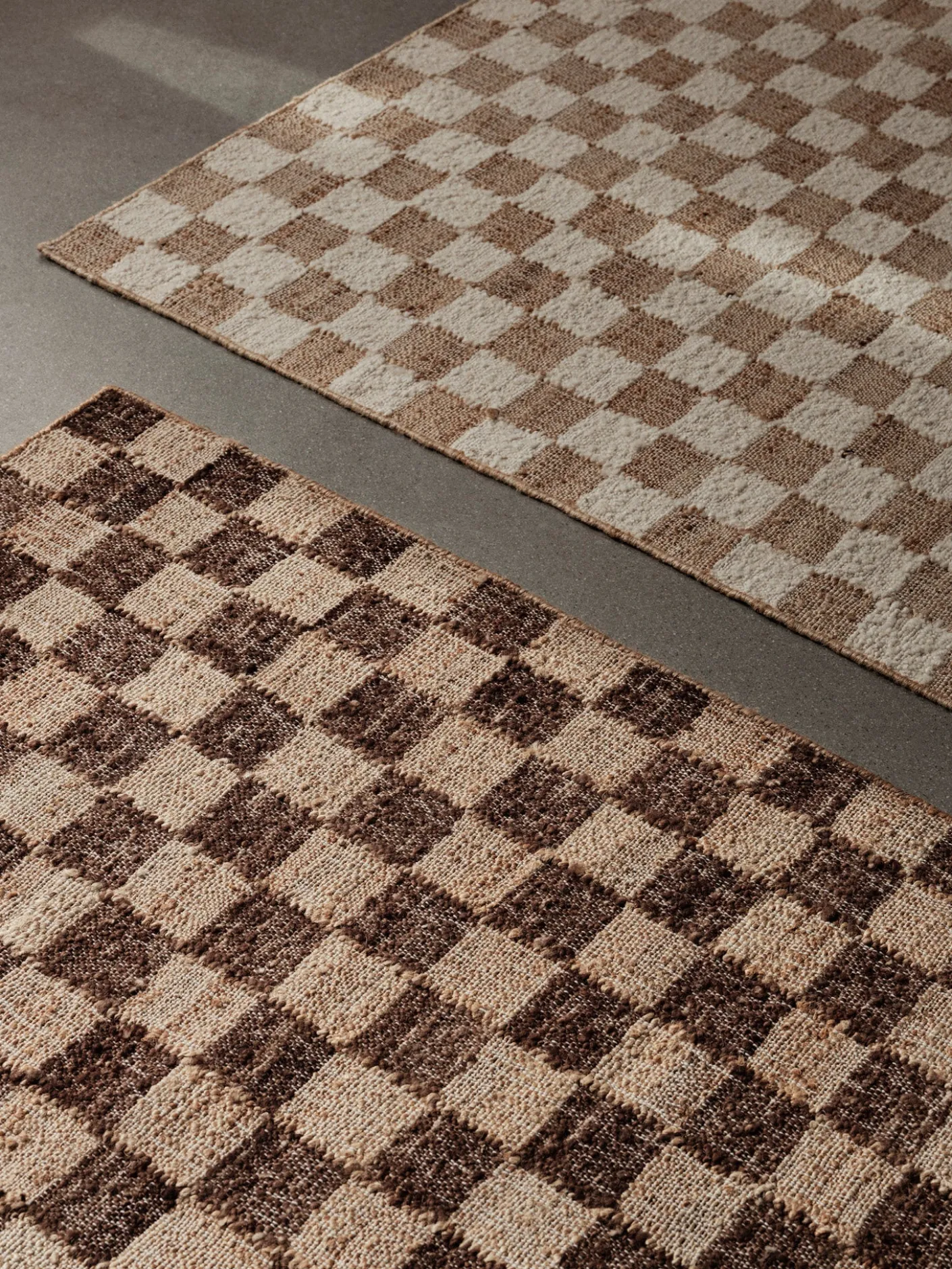 Check Wool Jute Rug