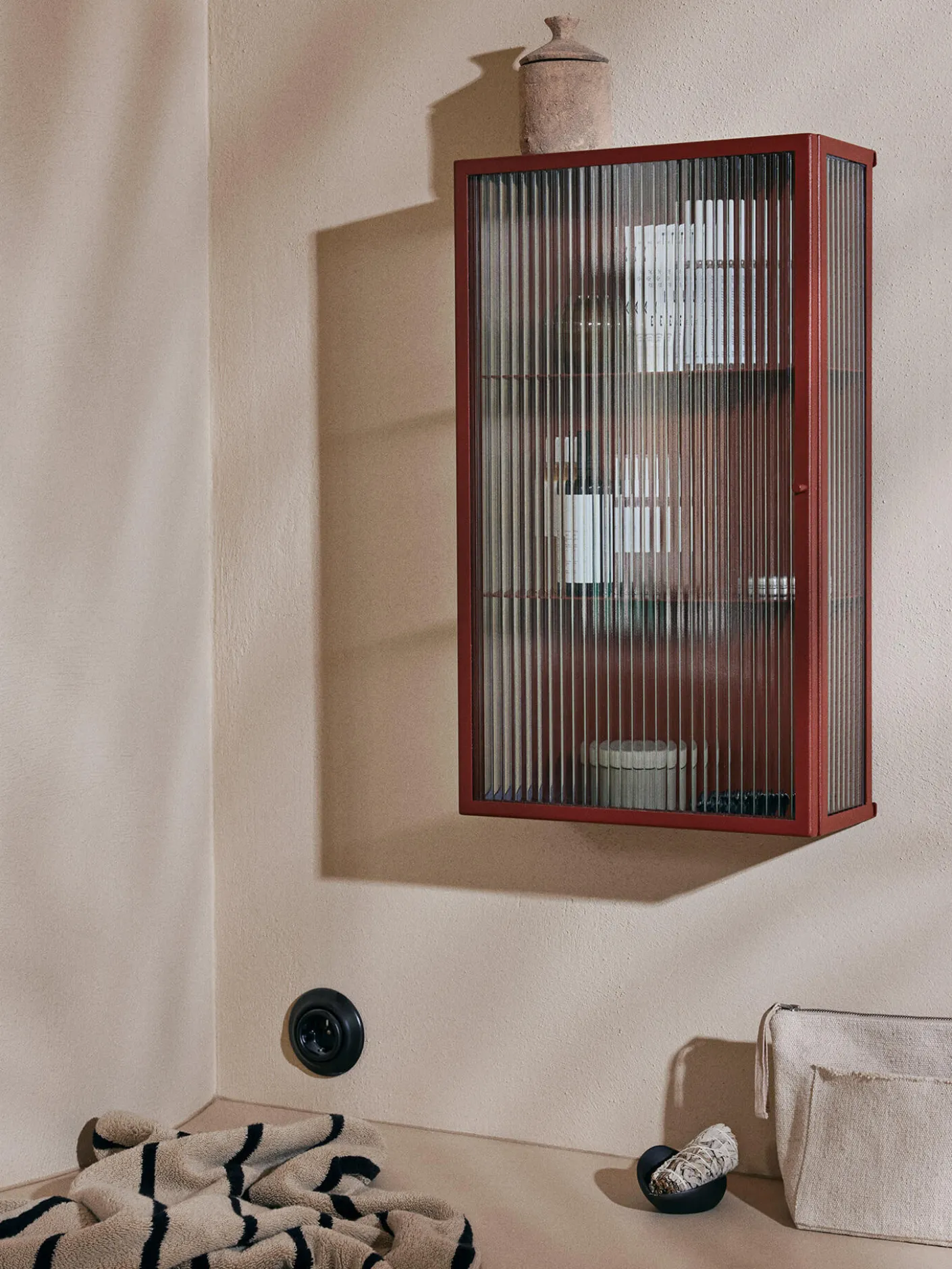 Haze Wall Cabinet - Reeded Glass