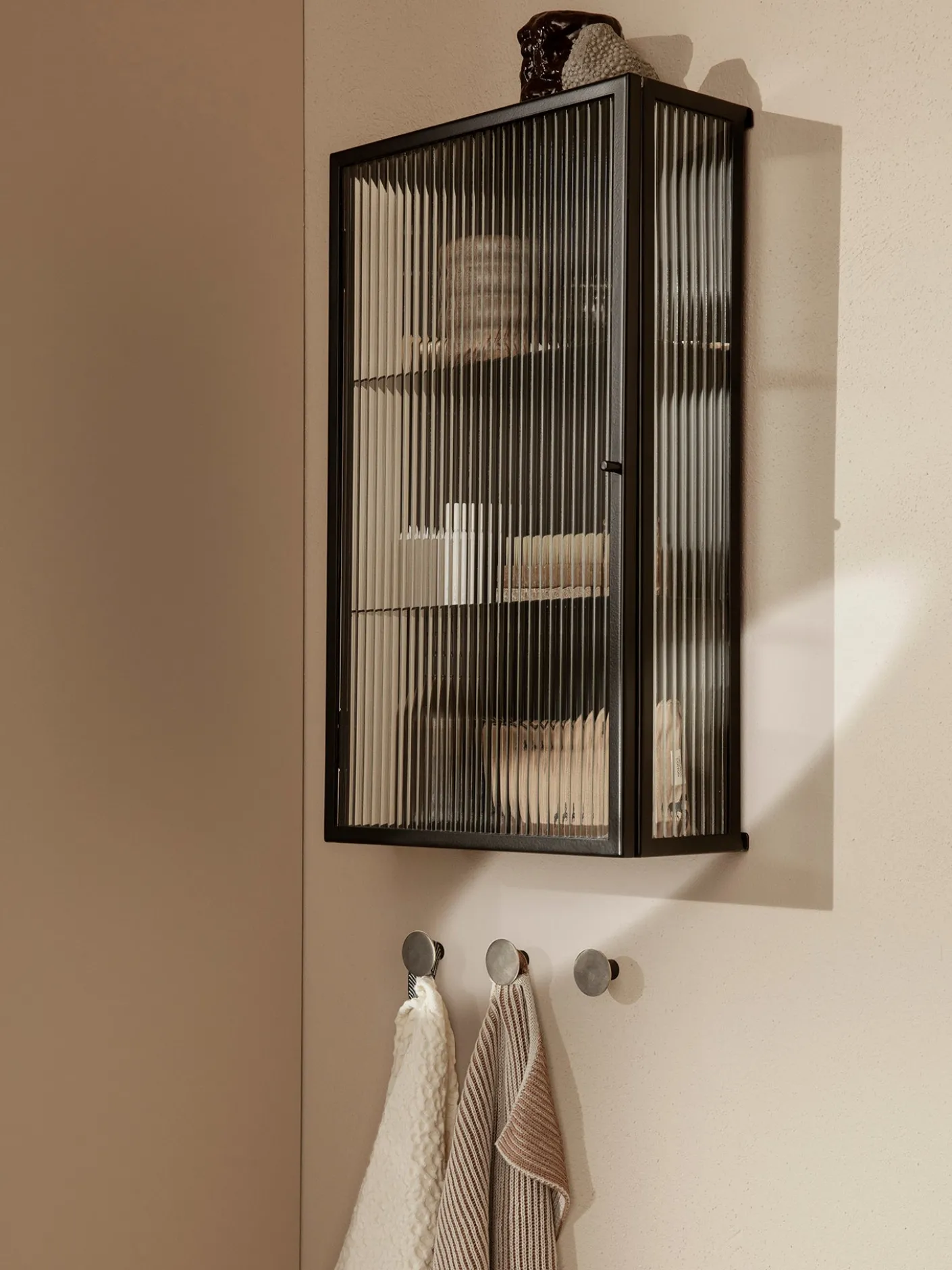 Haze Wall Cabinet - Reeded Glass