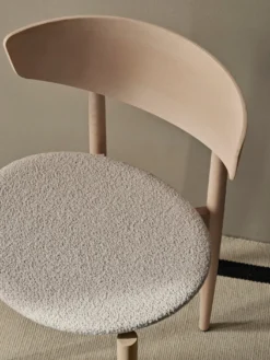 Herman Dining Chair - Upholstered Seat - Soft Bouclé