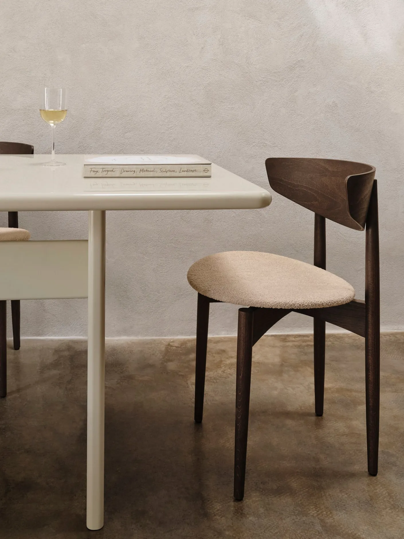 Herman Dining Chair - Upholstered Seat - Soft Bouclé
