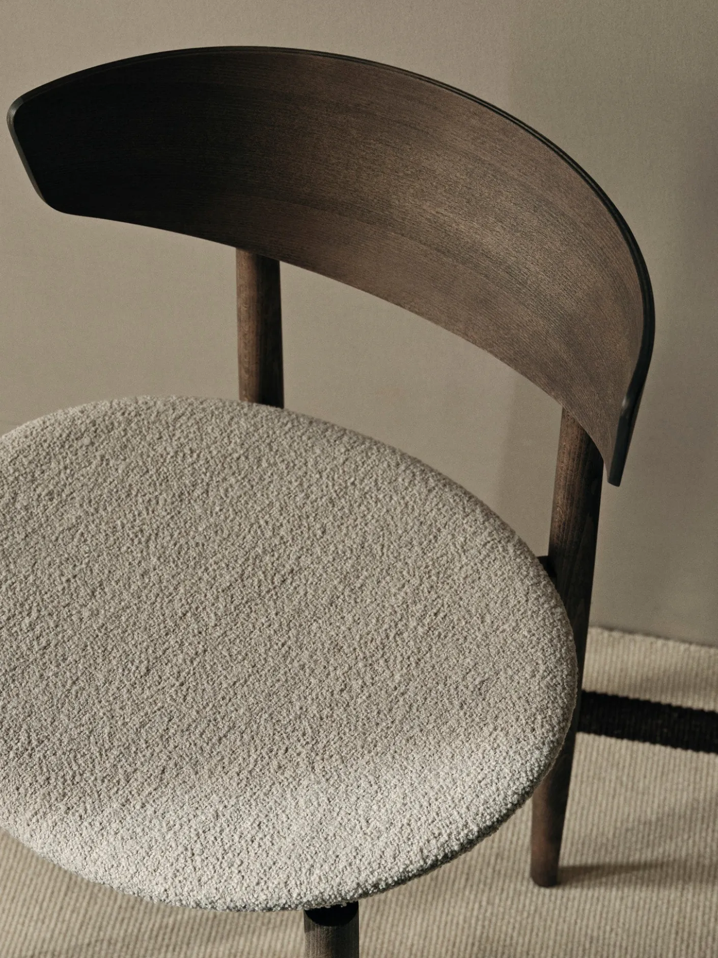 Herman Dining Chair - Upholstered Seat - Soft Bouclé
