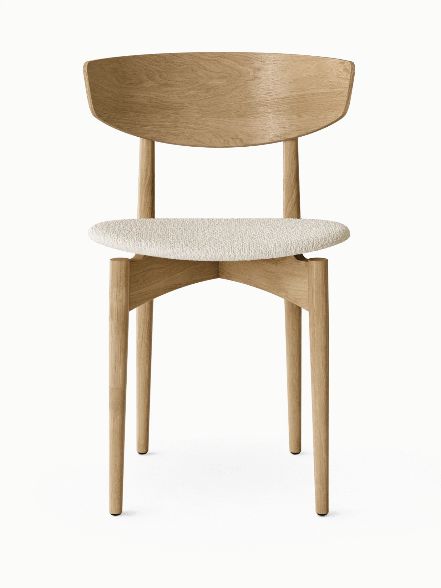 Herman Dining Chair - Upholstered Seat - Bouclé