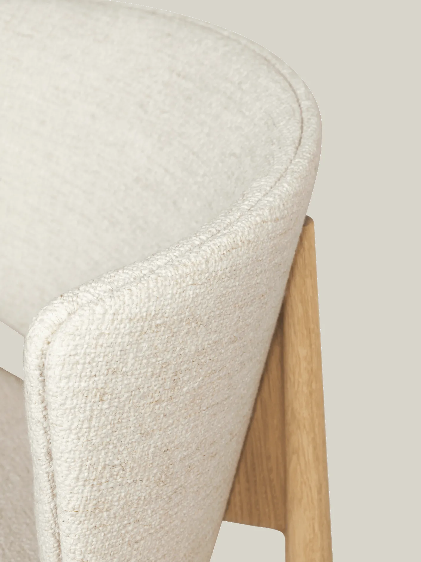 Herman Lounge Chair - Wood - Bouclé