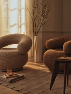 Orbo Lounge Chair - Raw Bouclé