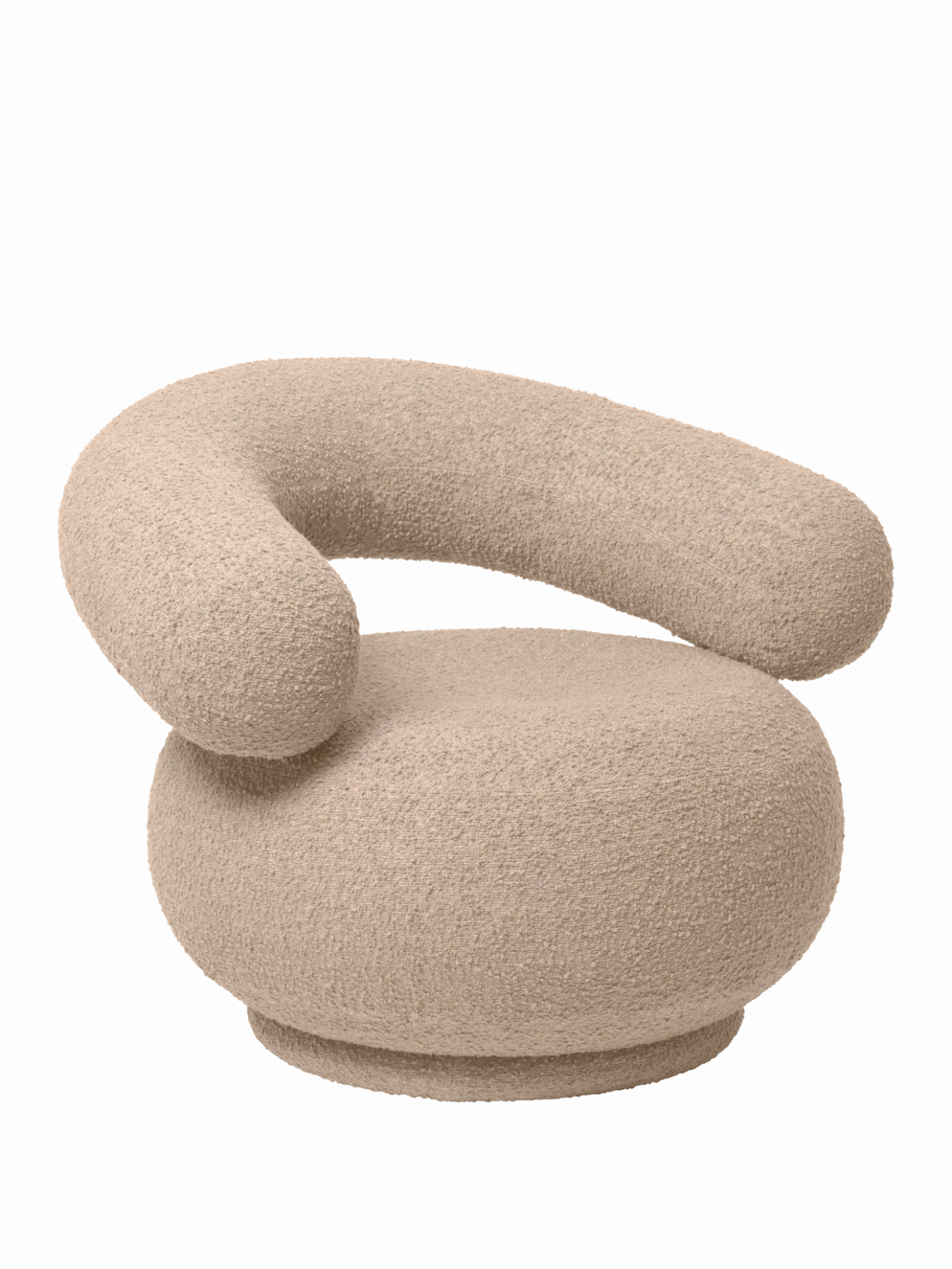 Orbo Lounge Chair - Raw Bouclé
