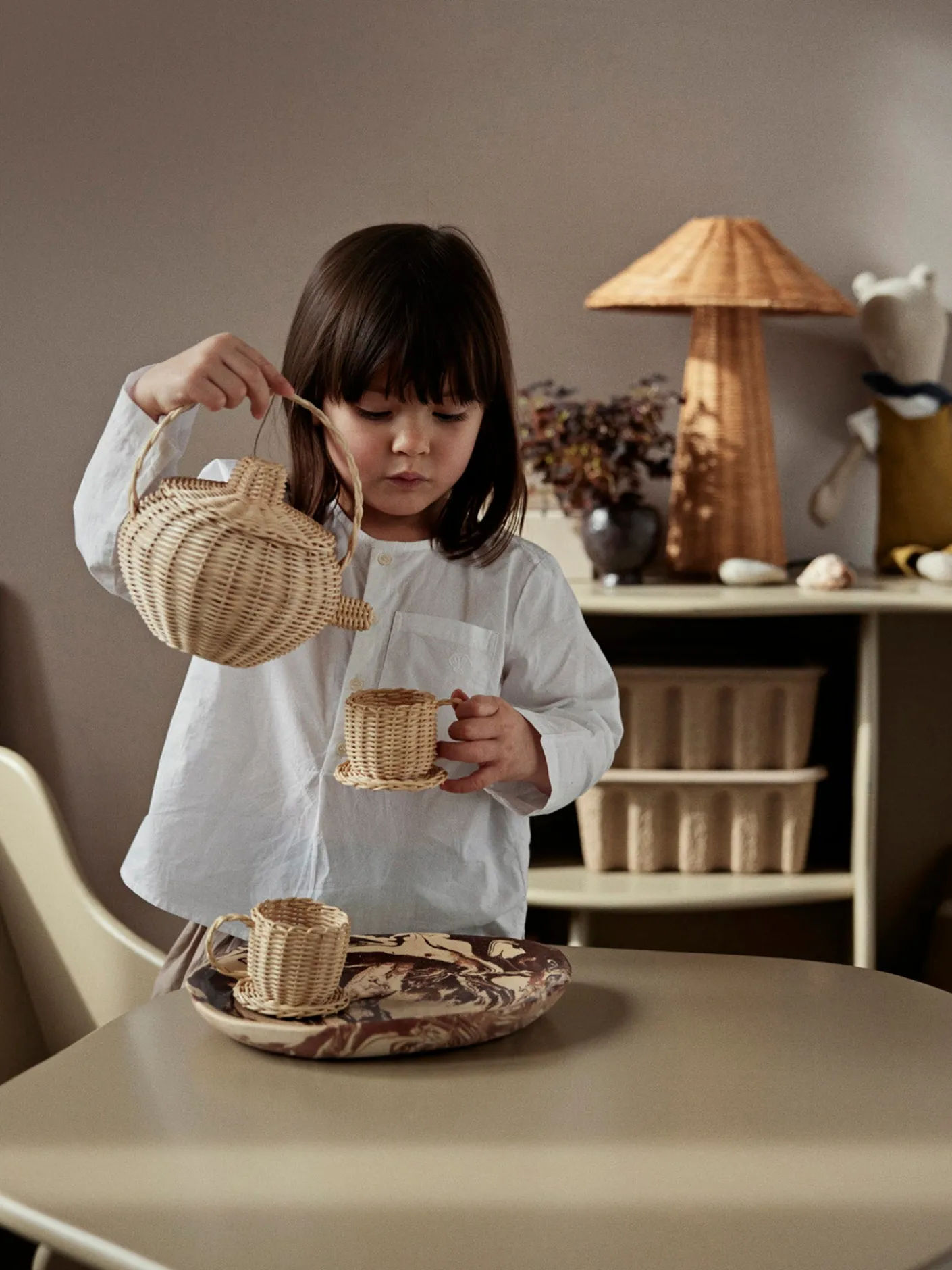 Rattan Tea Set