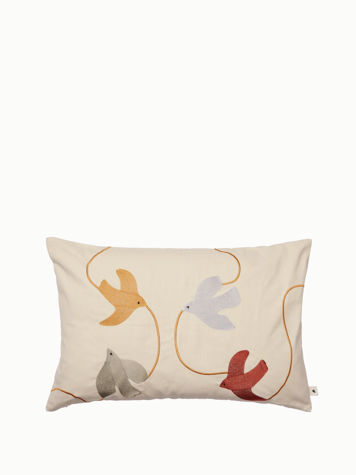 Swif Bird Embroidered Cushion Cover - Rectangular