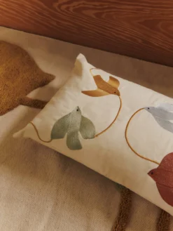 Swif Bird Embroidered Cushion - Rectangular