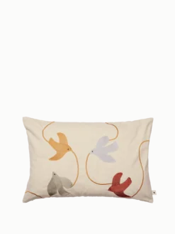 Swif Bird Embroidered Cushion - Rectangular
